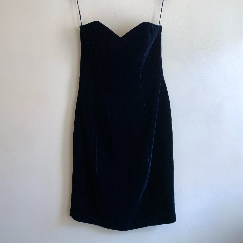 VINTAGE Bill Blass Evening Dress Velvet Strapless Sweetheart Women's Size 10